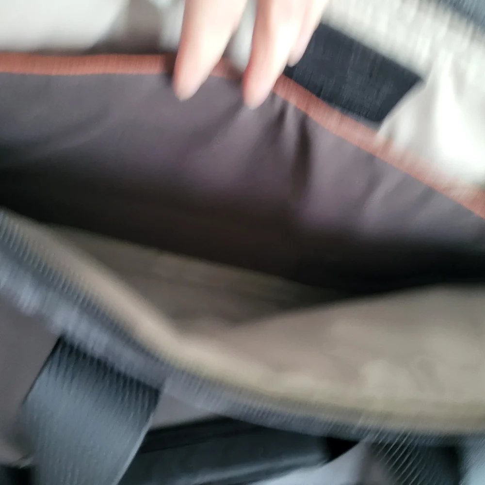 TUMI Charcoal Laptop Briefcase with Red Accents